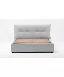 Letto matrimoniale "easy" perla con rete e contenitore, 160x190 cm